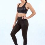 Dámské legíny - vysoký pás - imitace kůže vzor 3