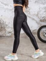 Dámské legíny - vysoký pás - imitace kůže vzor 3 - Obrázek 4