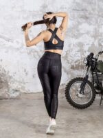 Dámské legíny - vysoký pás - imitace kůže vzor 3 - Obrázek 5