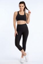 Dámské legíny - vysoký pás, 3/4 černé