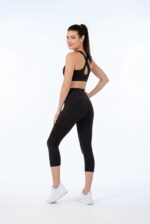 Dámské legíny - vysoký pás, 3/4 černé - Obrázek 2