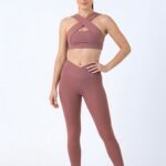 Dámské legíny - vysoký pás V starorůžové