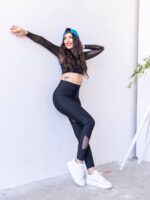 Dámské legíny - vysoký se síťkou cikcak - Obrázek 2