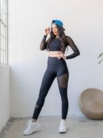 Dámské legíny - vysoký se síťkou cikcak - Obrázek 3