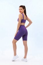 Dámské BIKER kraťasy - vysoký pás - fialové - Obrázek 2