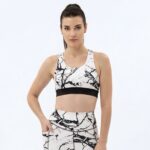 Sportovní podprsenka - mramor bílý