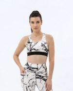 Sportovní podprsenka - mramor bílý