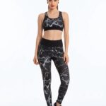 Dámské legíny - vysoký pás - mramorové