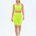 Dámské BIKER kraťasy - vysoký pás - neon zelené