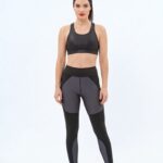 Dámské legíny - vysoký pás šedo-černé