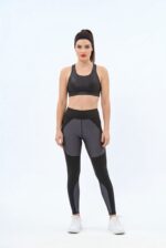 Dámské legíny - vysoký pás šedo-černé