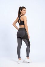 Dámské legíny - vysoký pás šedo-černé - Obrázek 2
