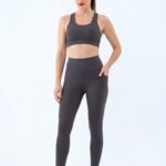 Dámské legíny - vysoký pás - tmavě šedé