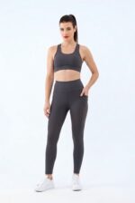 Dámské legíny - vysoký pás - tmavě šedé
