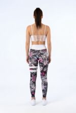 Dámské legíny - vysoký pás - růžové kytky - Obrázek 2