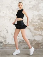Dámská TENISOVÁ sukně - vysoký pás - černá - Obrázek 4