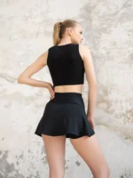 Dámská TENISOVÁ sukně - vysoký pás - černá - Obrázek 5