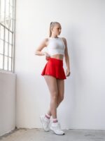 Dámská TENISOVÁ sukně - vysoký pás - červená - Obrázek 4