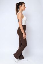 Dámské legíny - vysoký pás hnědé rozšířené