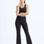 Dámské legíny - vysoký pás černé, prošívané, rozšířené