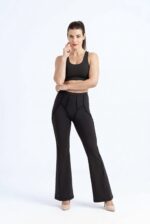 Dámské legíny - vysoký pás černé, prošívané, rozšířené