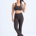 Dámské legíny - vysoký pás antracit, prošívané, rozšířené