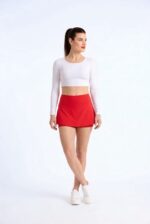 Dámská TENISOVÁ sukně - vysoký pás - červená - Obrázek 2