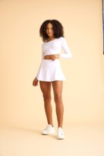 Dámská TENISOVÁ sukně - vysoký pás - bílá - Obrázek 8