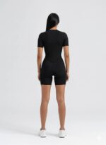 Dámský overal krátký, prošívaný černý - Obrázek 2