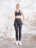 Dámské legíny - vysoký pás - tmavě šedé - Obrázek 6