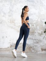 Dámské legíny - vysoký pás - navy modré s kapsou - Obrázek 6