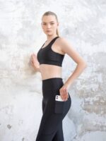 Dámské legíny - vysoký pás - černé s kapsou - Obrázek 3