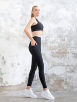 Dámské legíny - vysoký pás - černé s kapsou - Obrázek 10