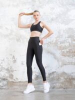 Dámské legíny - vysoký pás - černé s kapsou - Obrázek 6