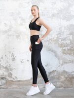 Dámské legíny - vysoký pás - černé s kapsou - Obrázek 2